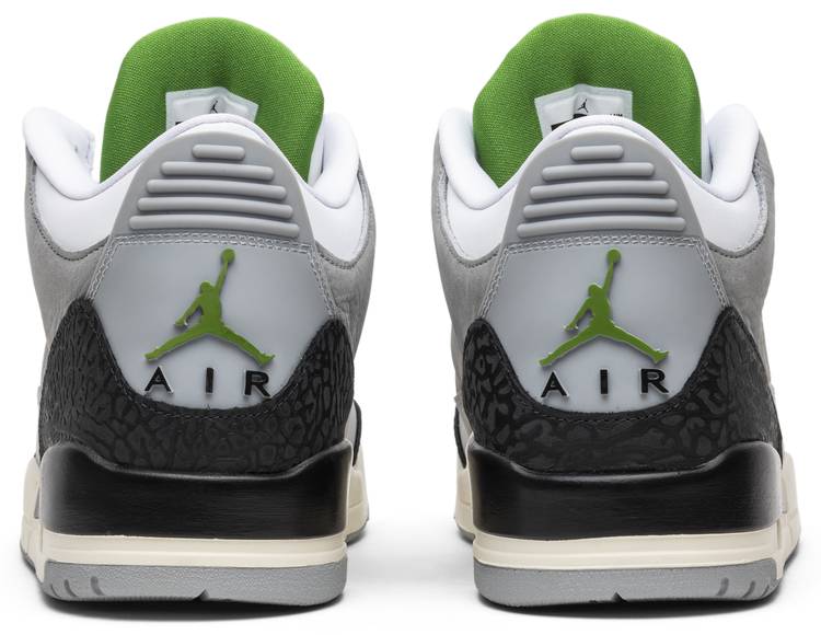 gray and green jordan 3s