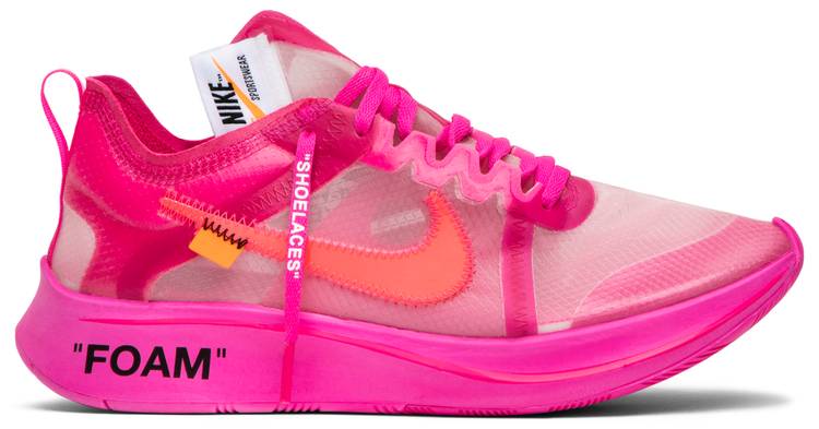 off white nike zoom fly pink
