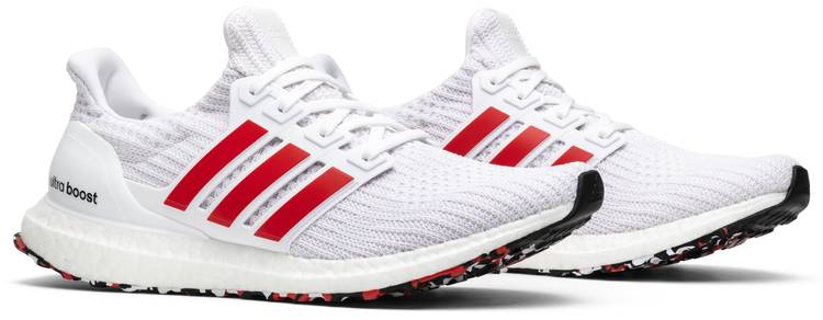 ultra boost red and white