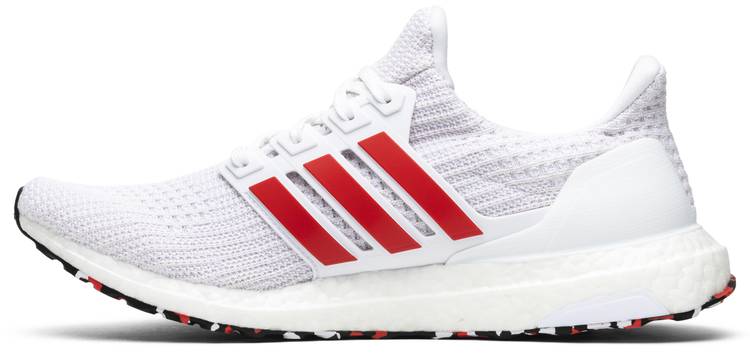 white and red ultra boosts