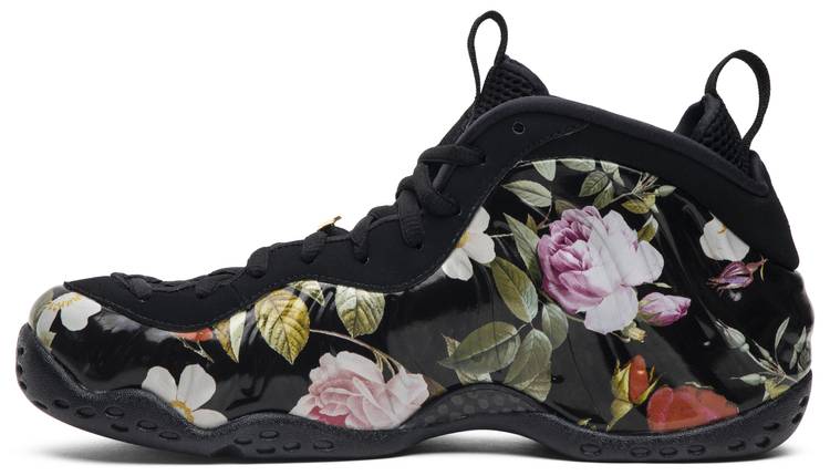 black foamposites with flowers