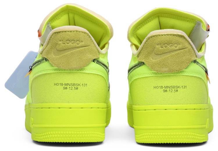 off white nike air force 1 neon green