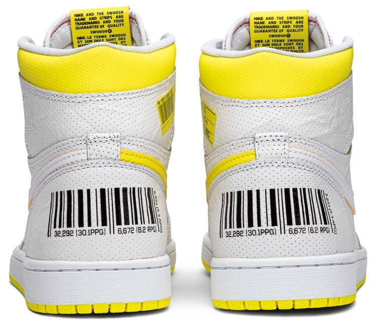 air jordan 1 yellow barcode