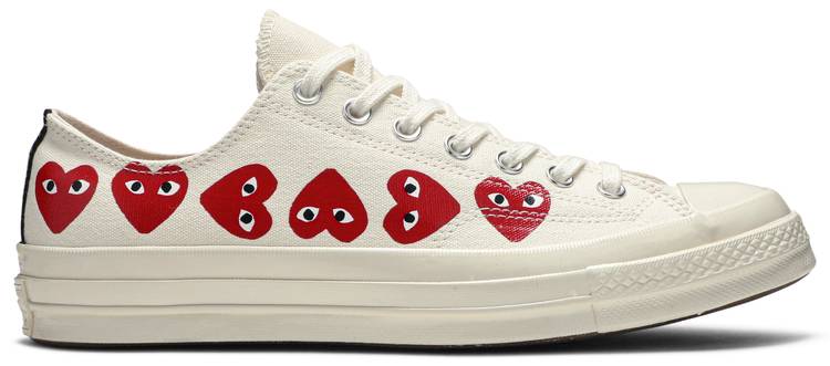 cdg converse low top white