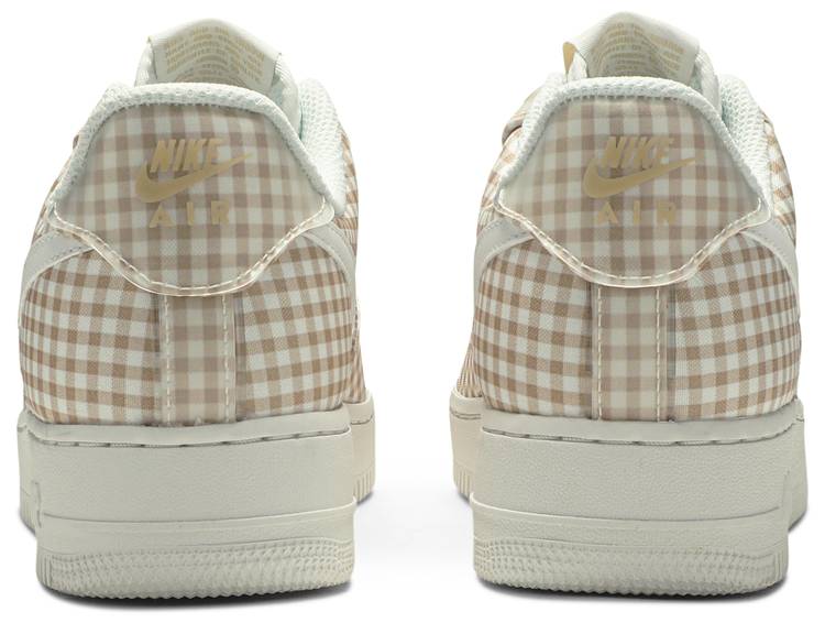 womens air force 1 low qs gingham pack beige