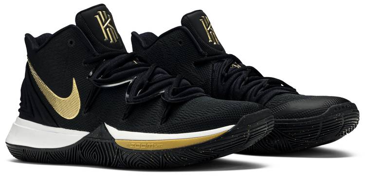 kyrie shoes gold and black