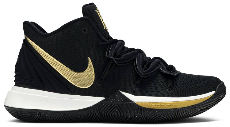 kyrie 5s black and gold
