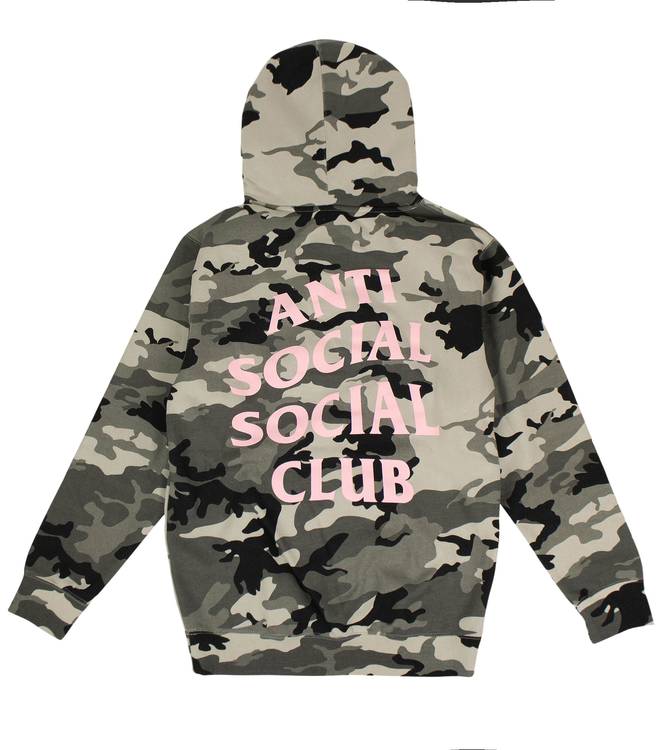 anti social social club grey camo hoodie