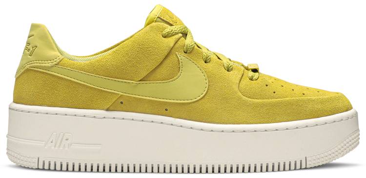 yellow nike air force 1 low sage sneakers