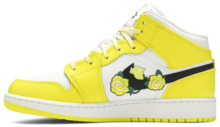 yellow jordans with roses