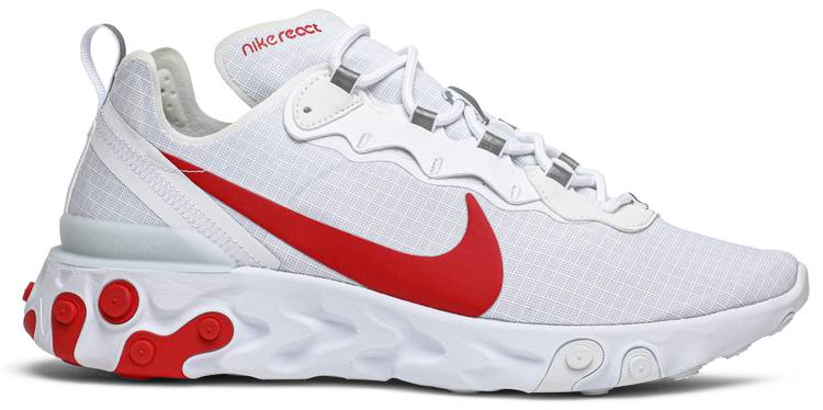 white and red nike element 55