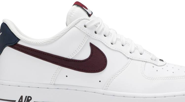 nike air force 1 '07 white and burgundy sneakers