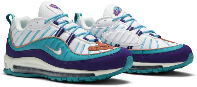 purple and teal air max 98