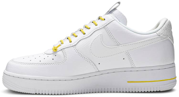 white air force ones with yellow swoosh