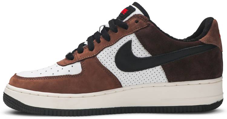 brown and white air force 1