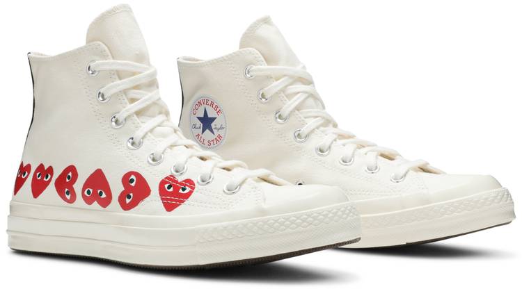 white high tops with heart