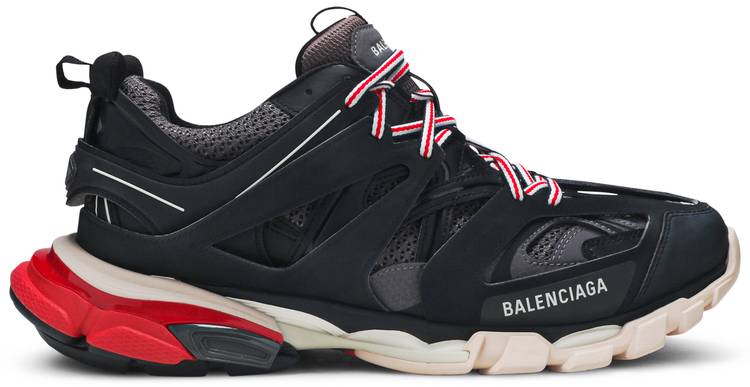 balenciaga track sneakers black red