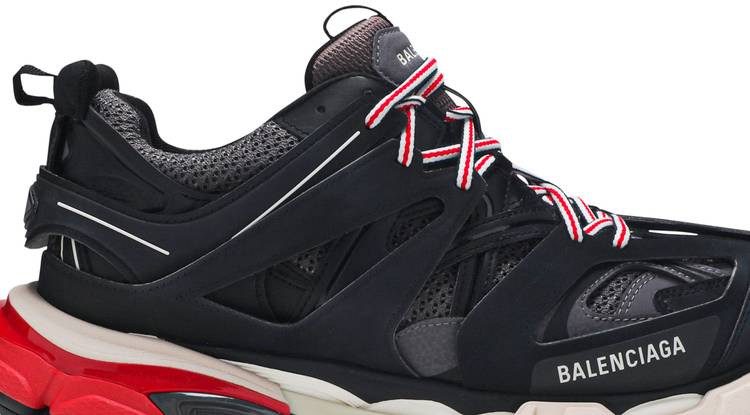 balenciaga track sneakers black and red