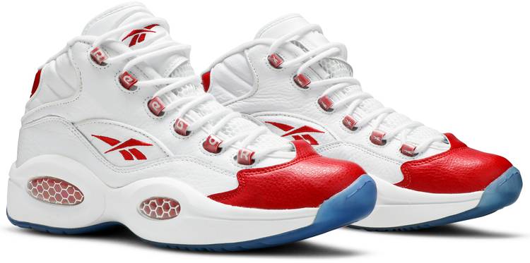 red and white reebok questions for sale