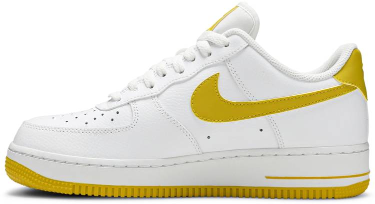 white and yellow air force 1 low