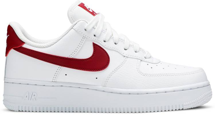 white air forces with red tick