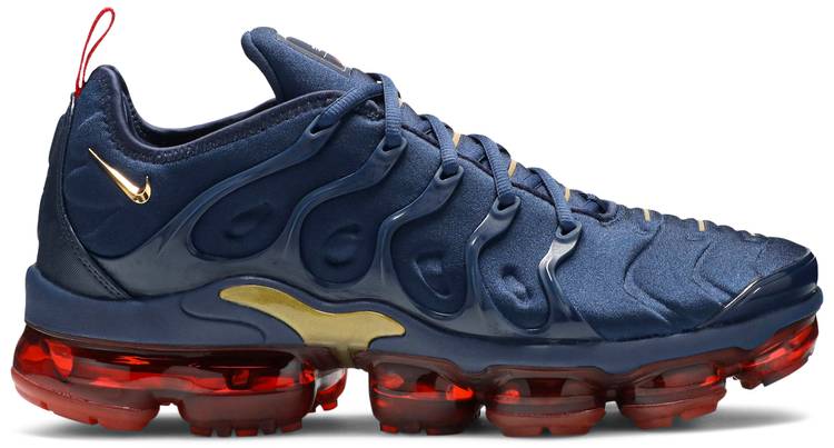 vapormax plus navy gold red