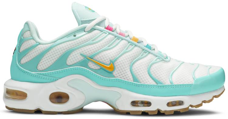 Nike Womens Air Max Plus Shoes Teal Tint/University Gold/Tropical Twist Size 06.0
