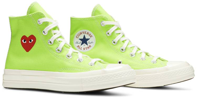 Comme des PLAY x Chuck 70 High 'Bright Green' Converse 168299C | GOAT