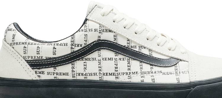 Vans Old Skool Pro 'Supreme Grid White' Shoes - Size 8.5