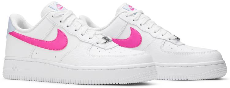 nike air force 1 white with pink tick