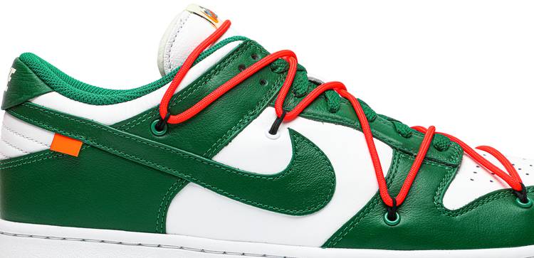 off white x dunk low pine green