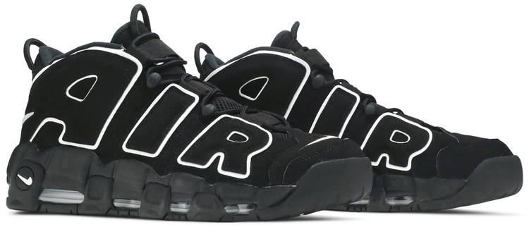 nike uptempo black and white release date