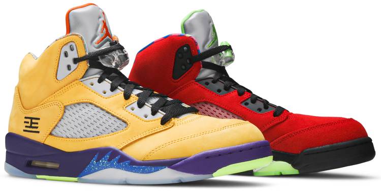 red and yellow jordans 5