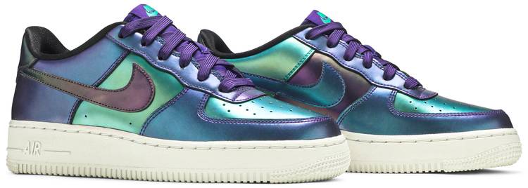 purple and green air force 1