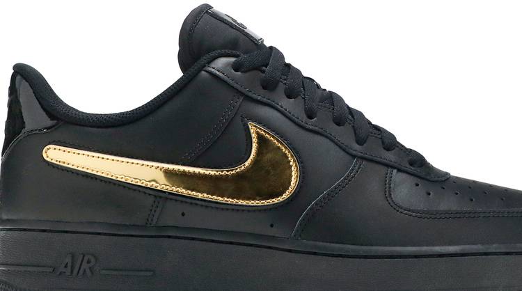 air force 1 black with gold swoosh