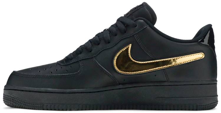 nike black and gold air force 1