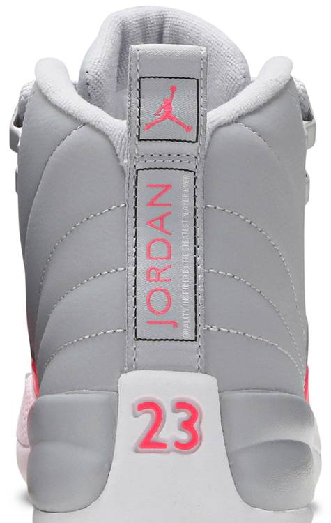 pink and grey jordans 12