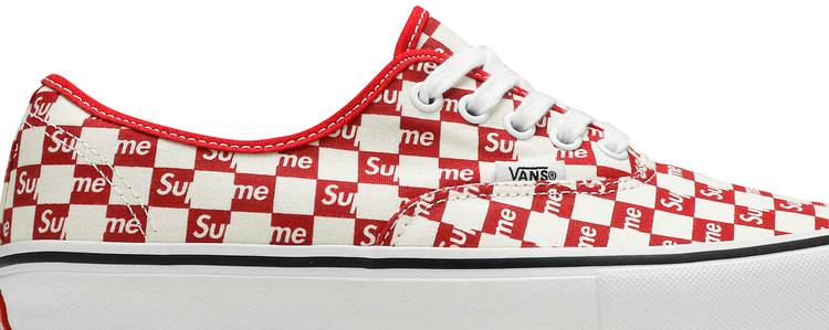 red and white supreme vans