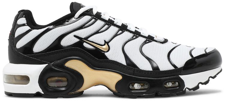 nike air max plus gs tn white metallic gold