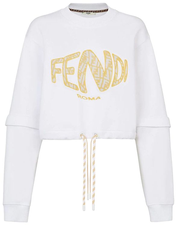 Fendi Fisheye Crop Jersey Sweatshirt 'White' Fendi Fisheye Crop Jersey Sweatshirt 'White'