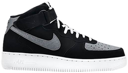black and dark grey air force 1