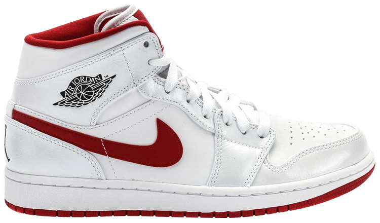 air jordan 1 red and white mid