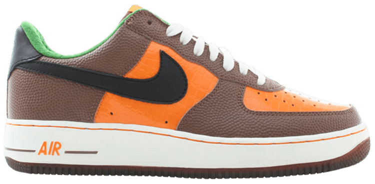 brown and orange air force ones