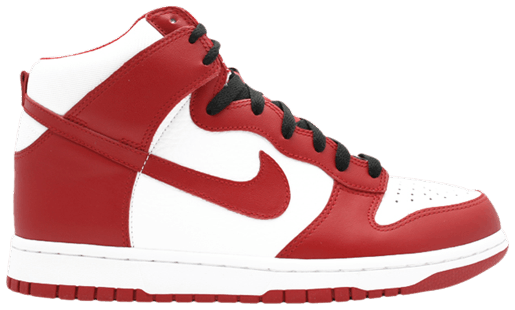 nike dunk high red and white