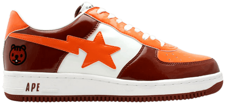 black and orange bape shoes