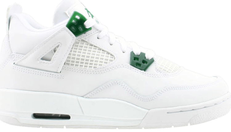 white and green jordan 4s