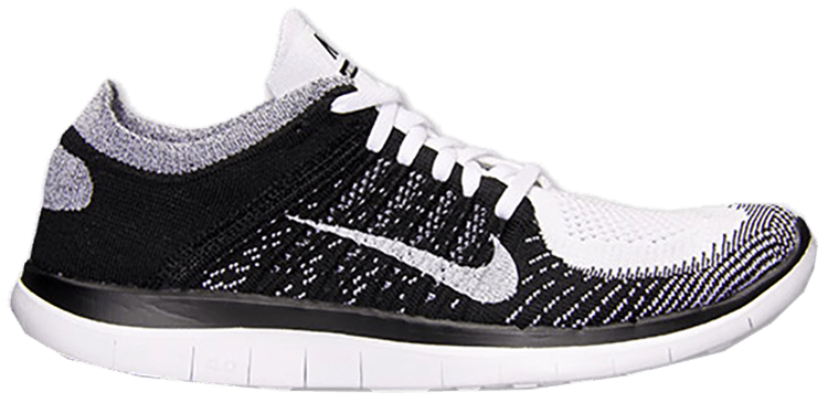 nike free flyknit 4.0 womens black and white