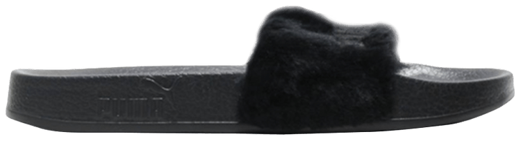 puma fenty black fur slides