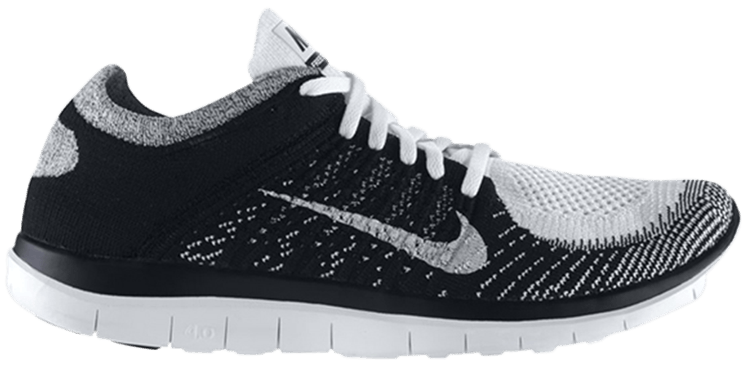 nike free 4.0 flyknit black and white