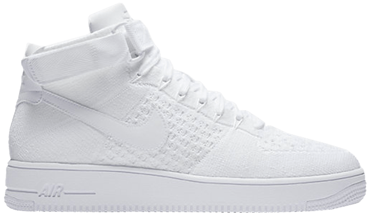 all white flyknit air force 1